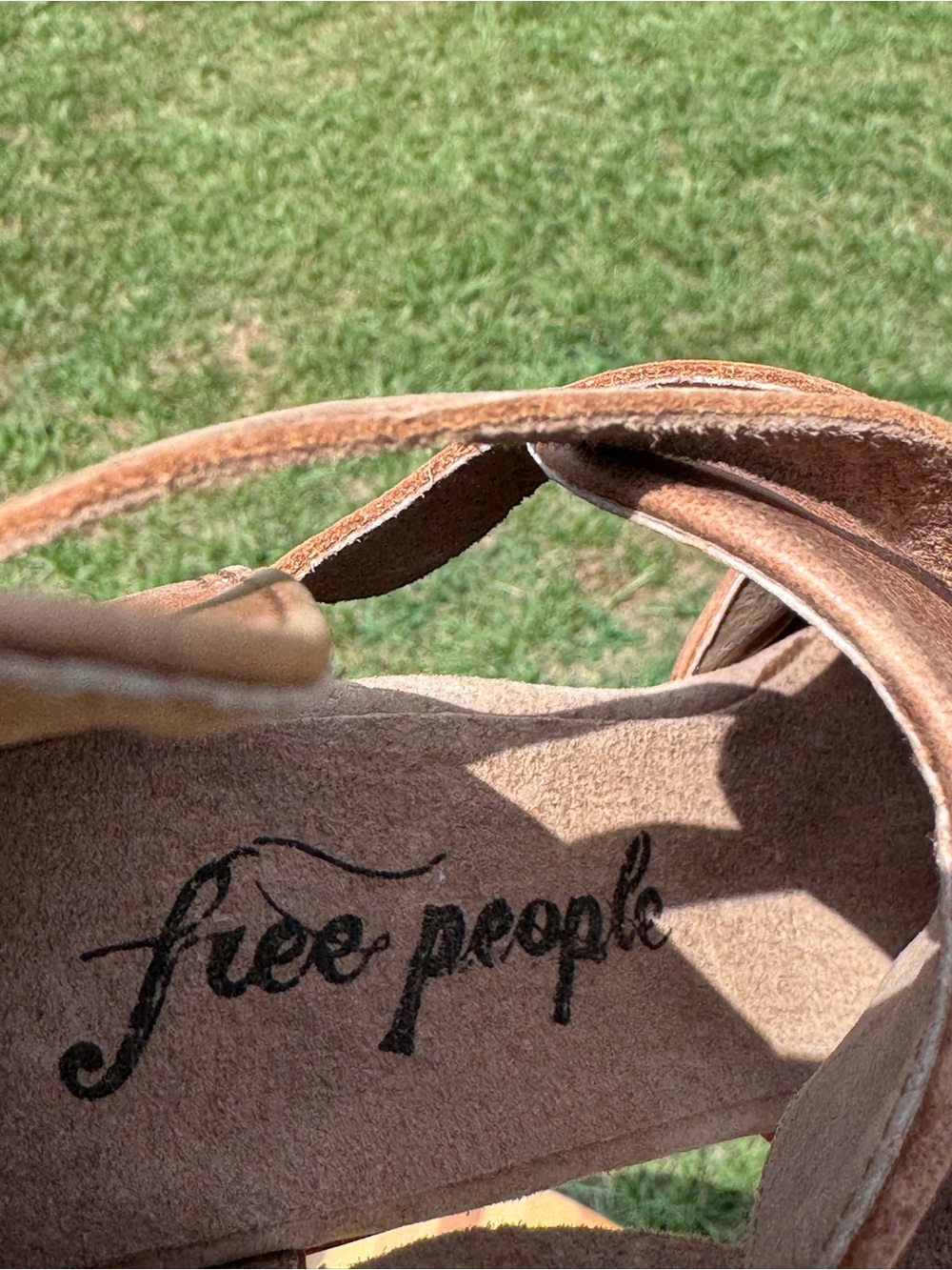 Ladies Free People Cedar Tan Leather Platform Ankle Clog - Picture 6 of 8